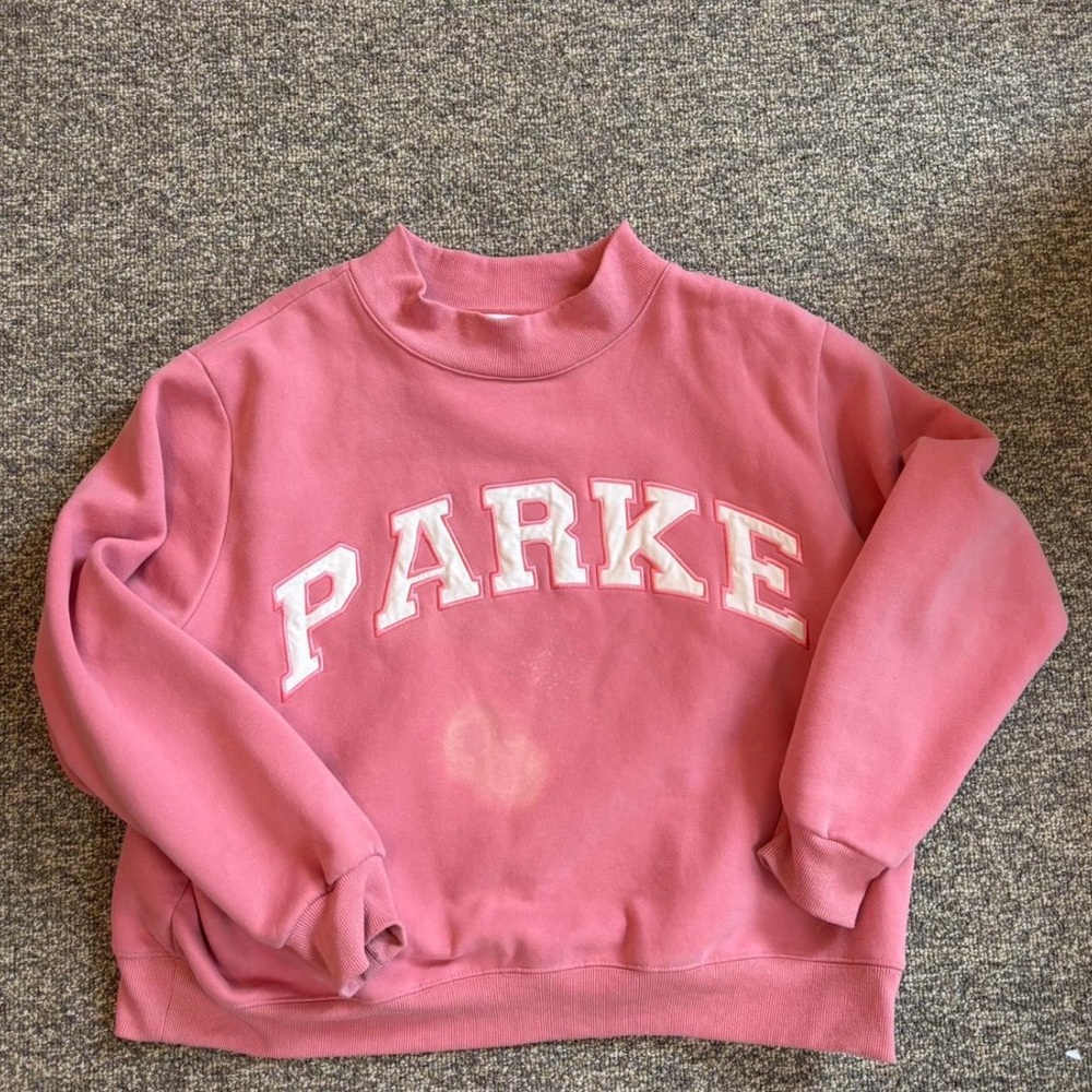 Bubblegum Parke Mocknek Sweatshirt with White Lettering